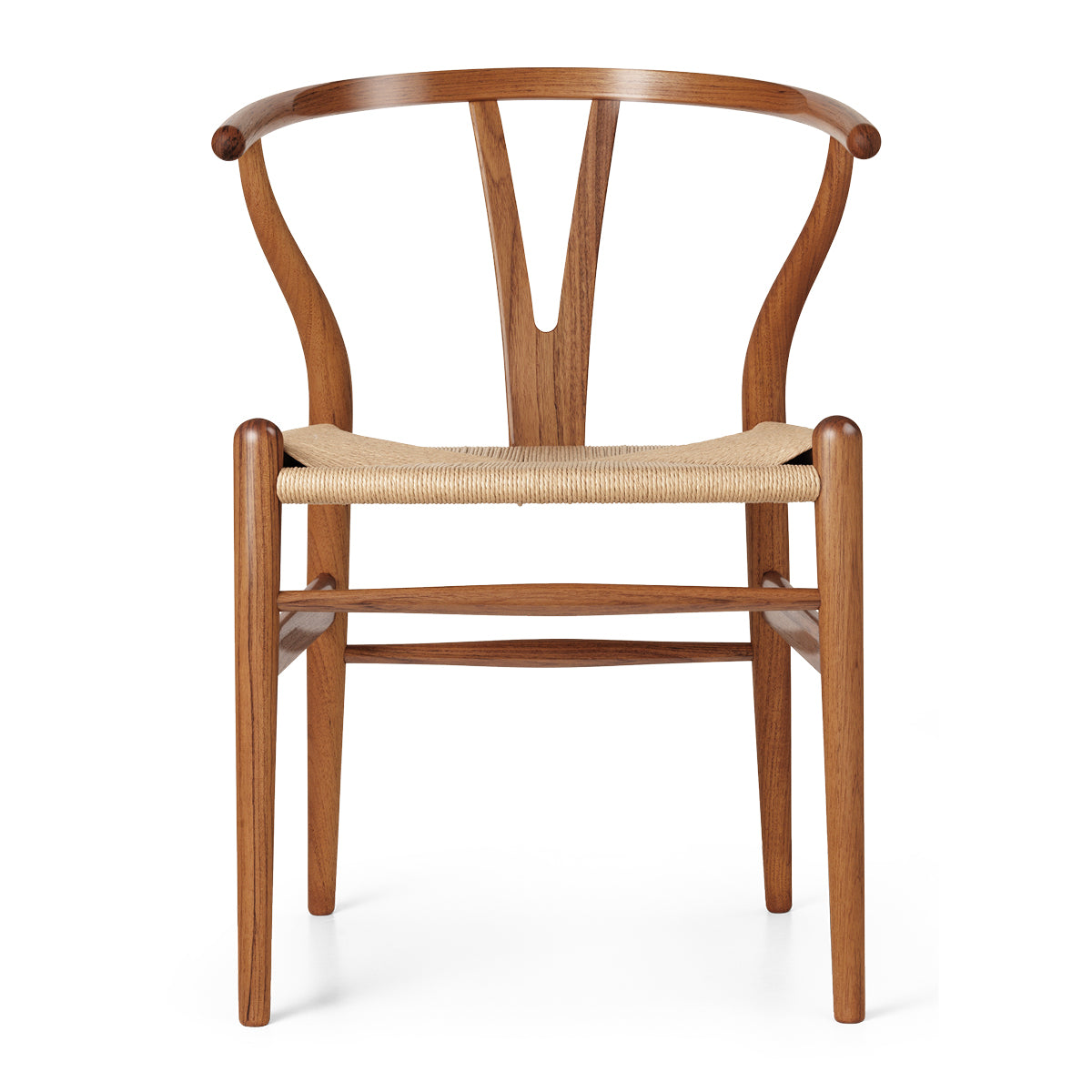 Hans Wegner CH24 Wishbone Chair, Natural Paper Cord Seat - 16 Wood Variants - Lacquered Walnut