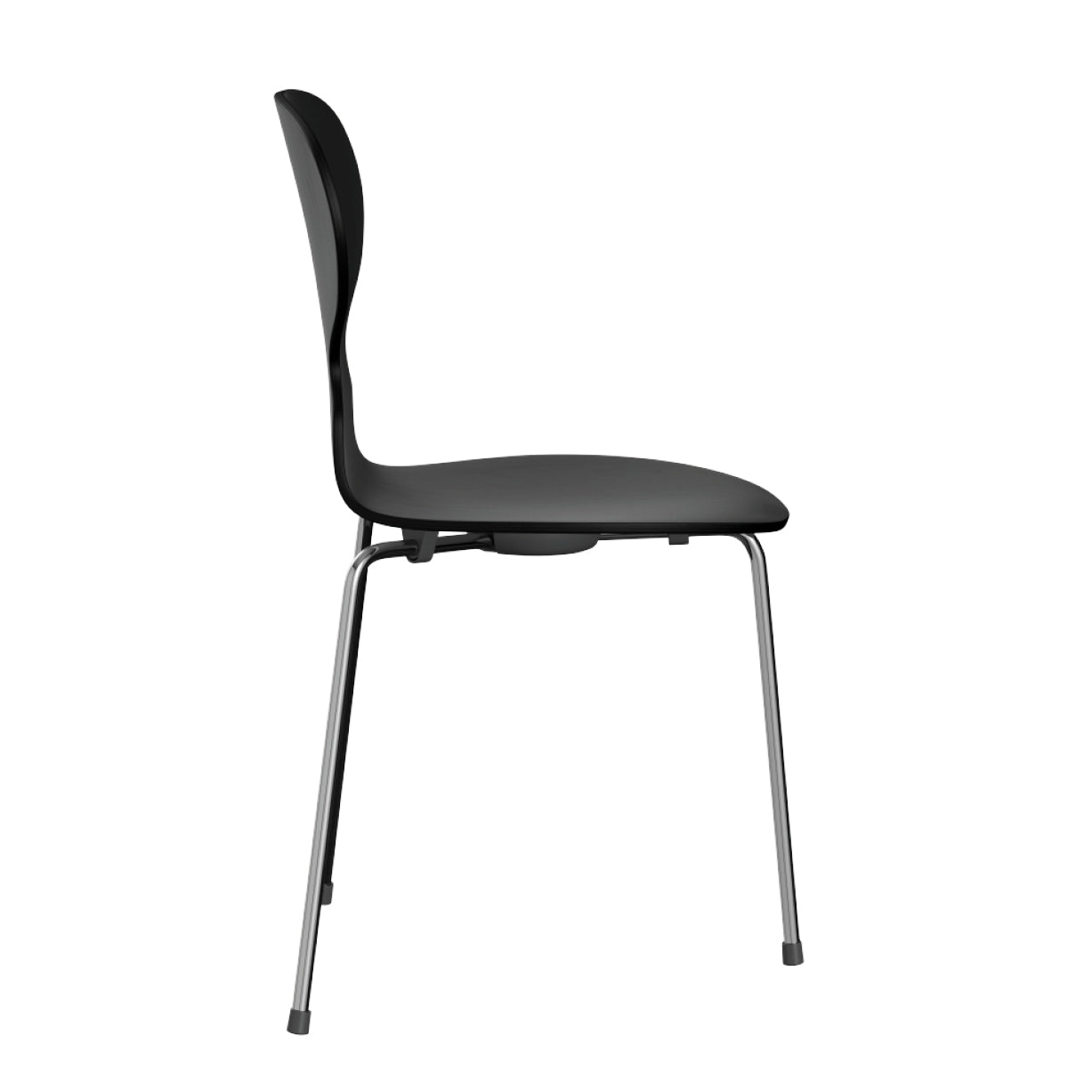 Arne Jacobsen Ant Chair - Three Legs, Ash Black / Chrome Base