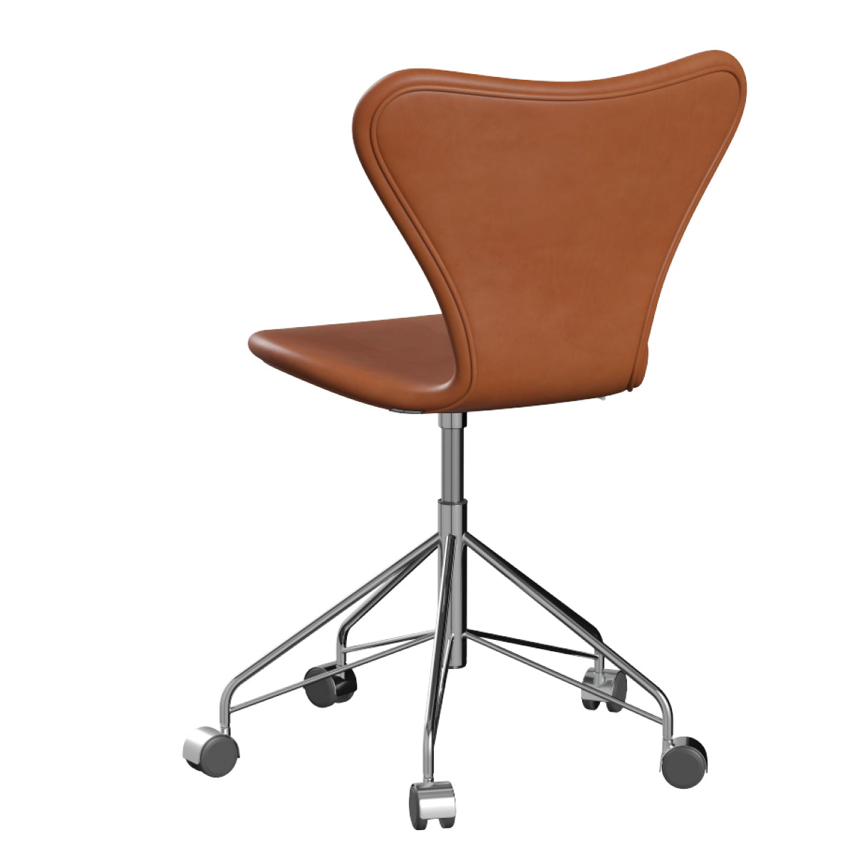Fritz Hansen Series 7 Upholstered Task Chair in Brown/Silver