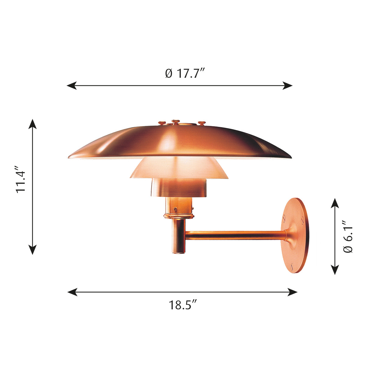 PH Wall Outdoor Lamp, Brushed Copper – FJØRN Scandinavian