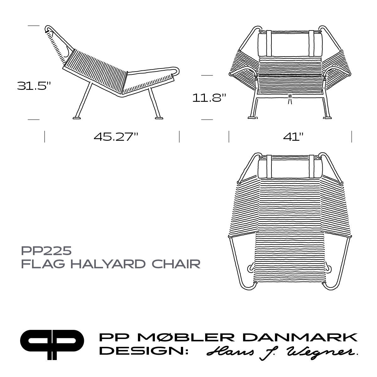 Flag Haylard Chair, Designed by Hans J. Wegner