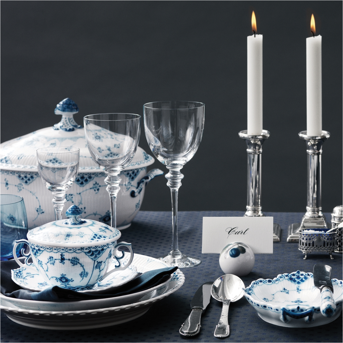 Blue Fluted Half Lace Collection - 32 Pieces – FJØRN Scandinavian