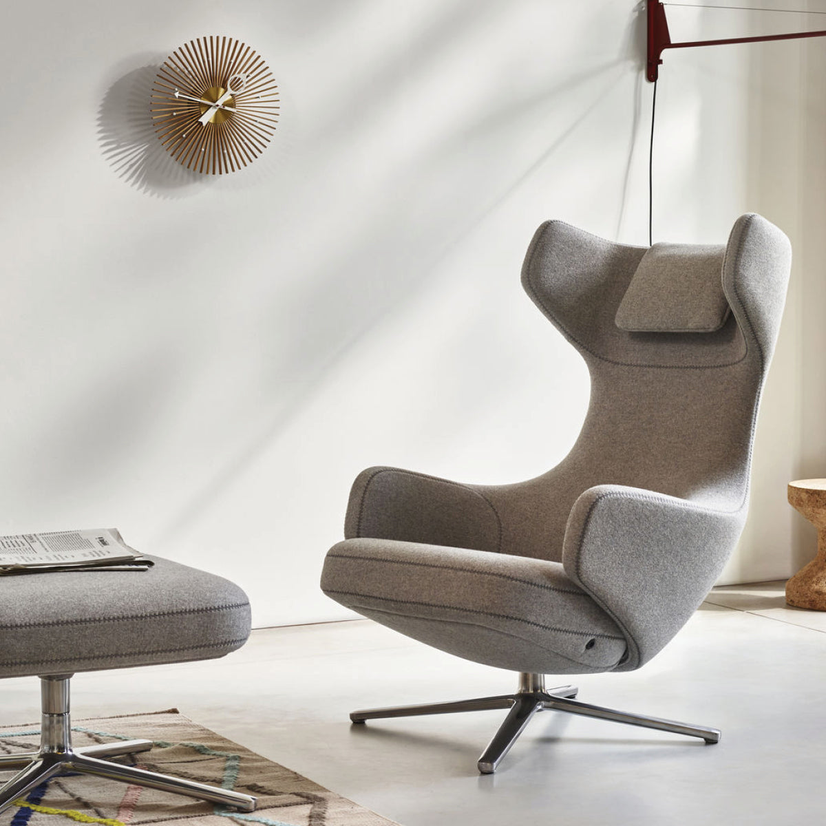 Grand Repos Lounge Chair & Ottoman, Cozy 2 - Fossil Grand Repos Lounge Chair & Ottoman, Cozy 2 - Fossil