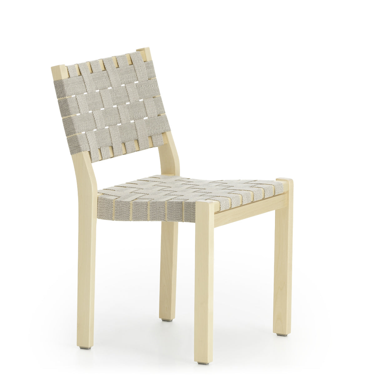 Alvar Aalto Chair 611, Lacquered Natural Birch, Natural/Black