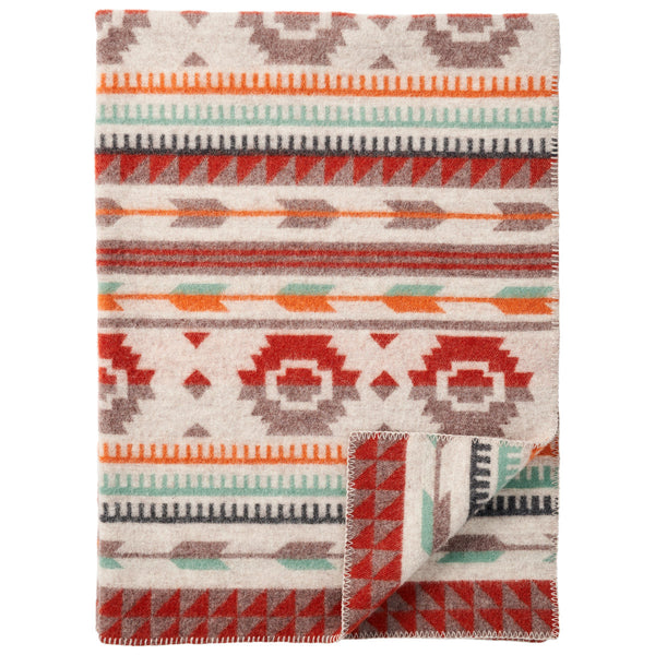〈未使用品〉KLIPPAN CLASSIC WOOLblanket ZEBRA arrow-lambs-wool-blanket-multi