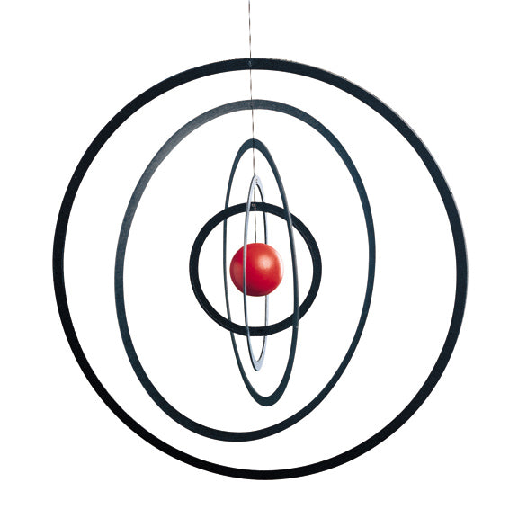 Puffin' Troll Blue/Red Heart Hanging Mobile - 7 Inches Plastic Handmade In Denmark By Flensted