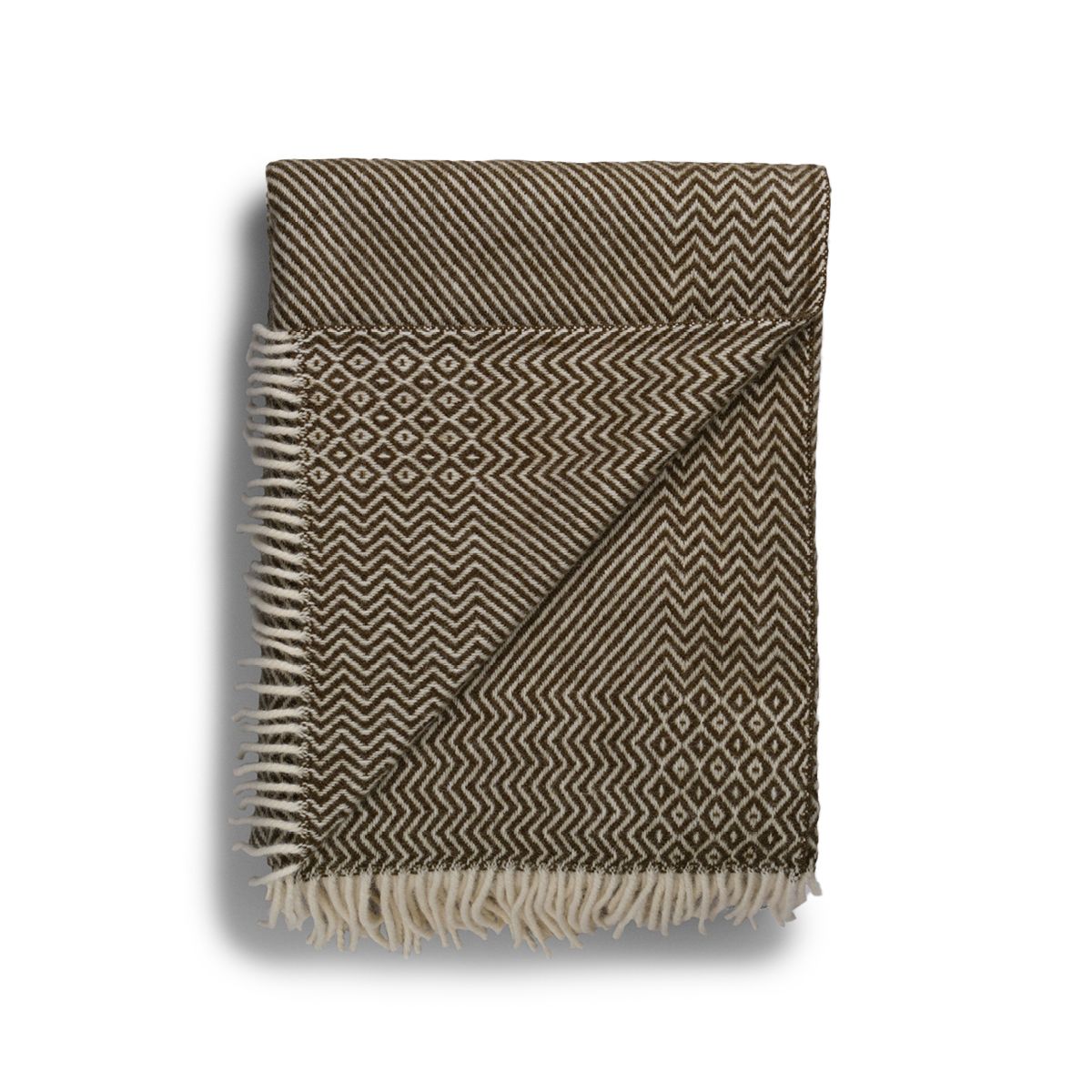 Kattefot Norwegian Wool Blanket with Fringes, 6 Color